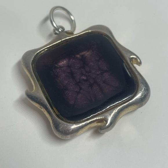 Silver and Purple Cufflink Pendant - Picture 5 of 10